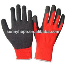 13gauge rote Nylon beschichtete schwarze Latexhandschuhe